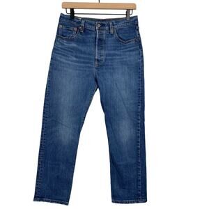 Levi's 501 Straight Leg Denim Jeans Blue Size 29 Button Fly Medium Wash Retro